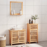 3 Piece Bathroom Furniture Set Solid Wood Walnut 3185784