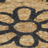 Handmade Rug Jute with Dark Blue Print 150 cm 133703