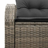 Garden Sofa with Cushion Grey 124 x 62 x 69cm Poly Rattan 42006734