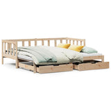 Daybed with Trundle and Drawers without Mattress 80x200 cm 3302181