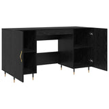 Desk with Shelf Black oak 140 x 50 x 75 cm Engineered wood 879524