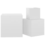 ZNTS Side Tables 3 pcs High Gloss White Engineered Wood 808591