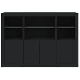 Sideboards with LED Lights 3 pcs Black Engineered Wood 3209108