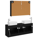 Bathroom Furniture Set 4 pcs Black Oak 3406864