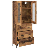 Highboard with Drawer 2 pcs Old Wood Engineered Wood 3415698