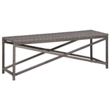 Garden Bench 120 cm Poly Rattan Grey 46211
