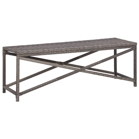 Garden Bench 120 cm Poly Rattan Grey 46211