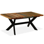 ZNTS Dining Table Solid Reclaimed Wood and Steel Cross 180 cm 244804