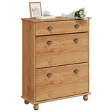 Shoe Cabinet ASKIM Brown 85 x 35 x 108 cm Solid Pine Wood 4105436