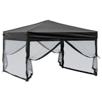 ZNTS Folding Party Tent with Sidewalls Black 3x3 m 93532