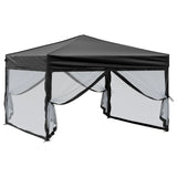 ZNTS Folding Party Tent with Sidewalls Black 3x3 m 93532