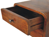 Solid Wood Floating Mini Chestnut Bedside, 2 Drawers, Dark Brown B2743P402930