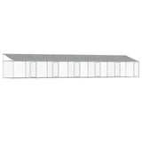 Dog Cage with Roof and Doors Grey 12x2x2 m Galvanised Steel 3209567