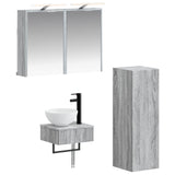 Bathroom Cabinet Set 4 pcs Grey Sonoma Engineered Wood 3407372