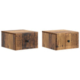 Wall-Mounted Bedside Cabinet 2 pcs Old Wood 33 x 34.5 x 20 cm 897932