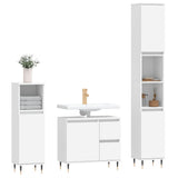 3 Piece Bathroom Furniture Set White Engineered Wood 3190213