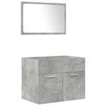 ZNTS 4 Piece Bathroom Furniture Set Concrete Grey Engineered Wood 3324902