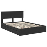 Storage Bed with Headboard Black 150 x 200 cm Engineered Wood 3408446