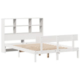 Bookcase Bed without Mattress White 120x190 cm Small Double Solid Wood Pine 3321797