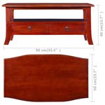 ZNTS Coffee Table Classical Brown 90x50x40 cm Solid Mahogany Wood 288871