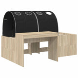 Bed with Tunnel 3 pcs Artisian Oak and Black Engineered Wood 3423700