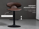 Adjustable Swivel Bar Stools Set of 2, Barstools with Footrest and Backrest, Steel Frame Gas Lift, T3398P343071