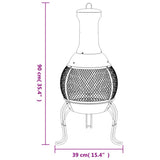 Garden Stove with Poker 39x39x90 cm Steel 363342