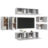 8 Piece TV Cabinet Set Concrete Grey Engineered Wood 3079124