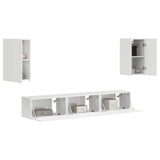 TV Cabinet Set 5 pcs High Gloss White Engineered Wood 3409073