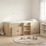 Loft Bed Frame with Cabinet 3 pcs Sonoma Oak Engineered Wood 3423368