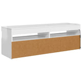 TV Cabinet with LED Lights High Gloss White 120x35x40 cm 804379