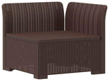 6-Seater Garden Sofa Rattan Look PP Brown 3444103