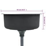 Kitchen Sink with Strainer and Trap Stainless Steel 145070