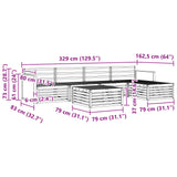 Outdoor Sofa Set 6 pcs Natural Solid Acacia Wood 3383257