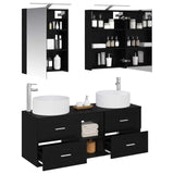Bathroom Furniture Set 5 pcs Black Oak 3407072