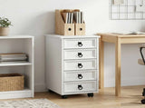 Rolling Cabinet with Drawers CORONA White 42040532