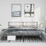 Metal Bed Frame without Mattress with Footboard Black 183x213cm 355290