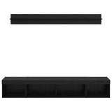 TV Wall Cabinet Set with LED 5 pcs Black Oak Engineered Wood 3402954