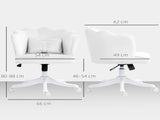 Velvet-Feel Petal Back Office Chair - White T3398P344429