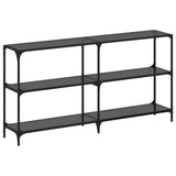 Console Table with Black Glass Top 158.5x30x81 cm Steel 846033