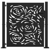 Garden Gate Black 100x100 cm Steel Flame Design 4100989