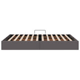 Storage Bed with Mattress Grey 140 x 190 cm Faux leather 3369947