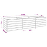 Raised Garden Bed Ivory 240 x 80 x 55 cm cold-rolled steel 8006414