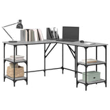 Desk Grey Sonoma 139x139x75 cm Engineered Wood 837595