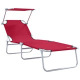 Sun Lounger Folding 2 pcs Red 58 x 188 x 77cm Polyester 42003061
