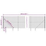 Wire Mesh Fence with Spike Anchors Green 1.4x25 m 154123