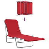 Sunlounger Set of 2 Red 44301