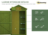 Small Shed, Tall Slim Wooden Garden Shed with 3 Removable Shelves and Roof Hatch, Compact Outdoor T3398P318680