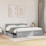 Bed Frame with Headboard without Mattress Grey Sonoma 180x200 cm Super King 3295546