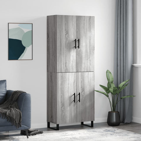 Highboard Grey Sonoma 69.5x34x180 cm Engineered Wood 3195705